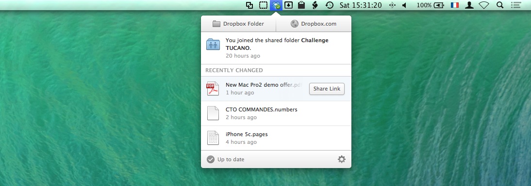 Mac OS dropbox integration